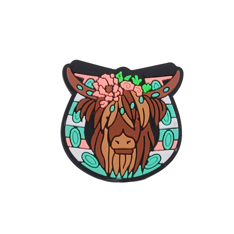 Productos creativos para bebés DIY dibujos animados cabeza de toro de silicona molar juguetes de pulsera de dientes de diente joyería accesorios