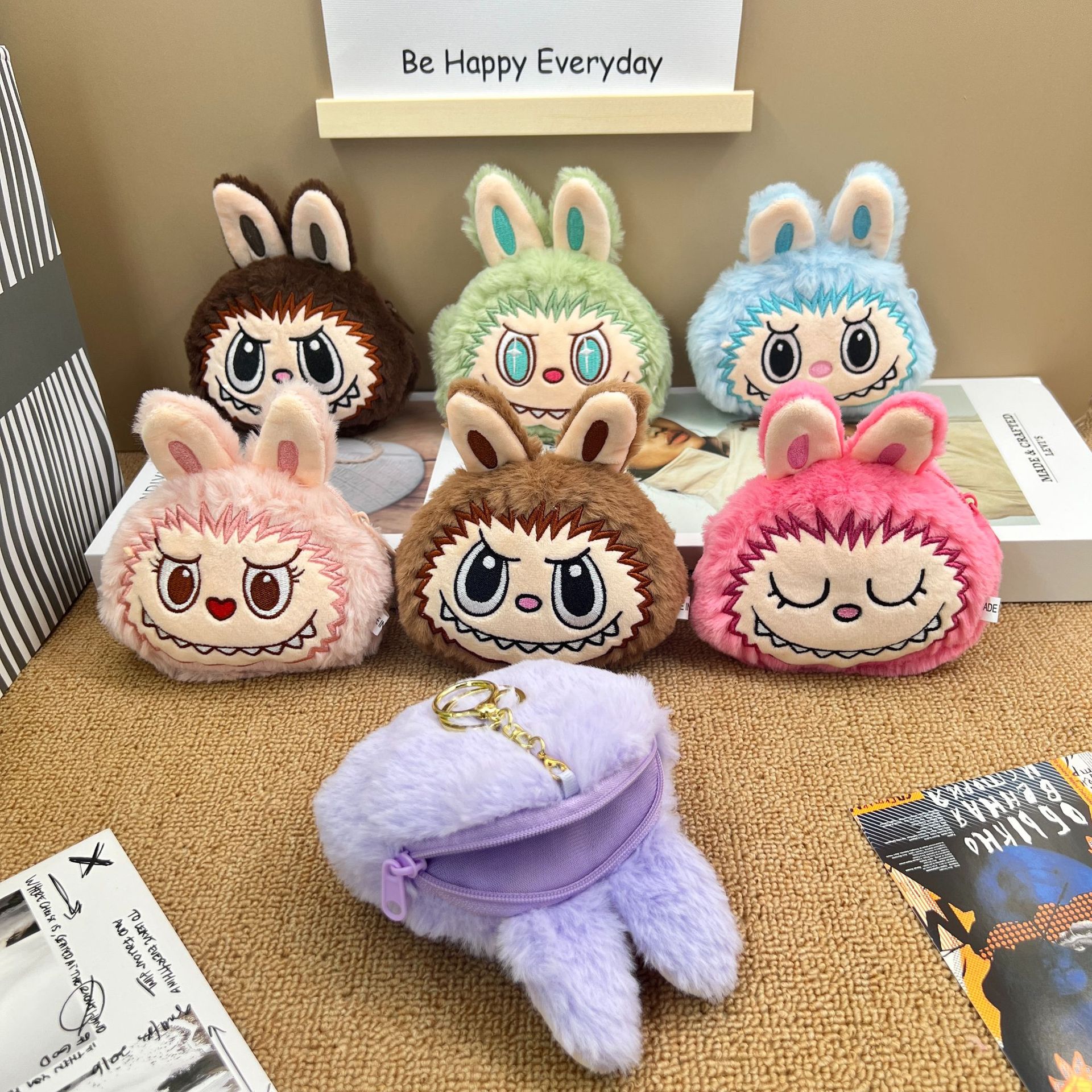 新款创意可爱拉布布零钱包卡通可爱收纳斜挎包儿童装硬币包包