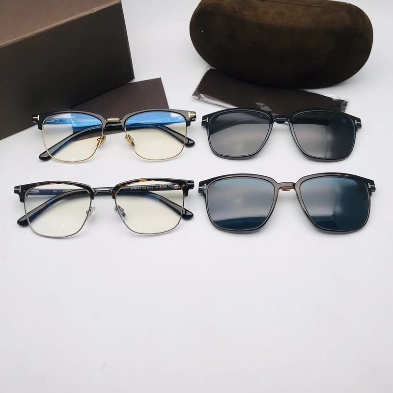 Tom Ford Series Tf5683 Clip-On Magnetic Half-Frame Sunglasses Unisex Prescription Eyeglass Frames