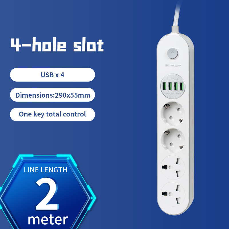 Euro con cable enchufe USB multi-orificio bit enchufe tablero de enchufe doméstico intercambio universal internacional enchufe transfronterizo al por mayor