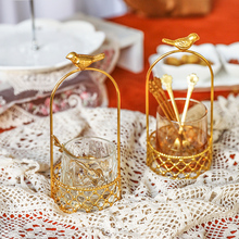 家用水果叉甜品台果叉篮感收纳罐套装水果签轻奢甜品蛋糕叉子