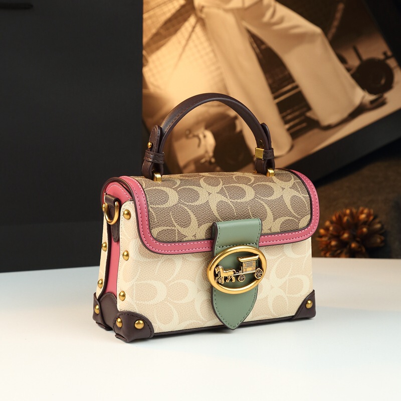 Genuine Leather Small Square Bag for Women 2025 New Fashion Rose Red Handbag High-End Western Style Single Shoulder Crossbody Bag Trendy