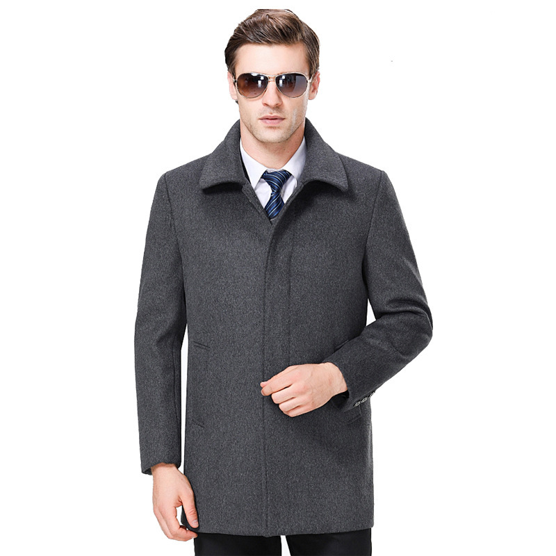 Men's Lapel Woolen Coat 2025 Winter New Style Men's Middle-Aged Business Casual Fleece-Lined Thickened Warm Jacket Men's Lapel Woolen Coat 2025 Winter New Style Men's Middle-Aged Business Casual Fleece-Lined Thickened Warm Jacket