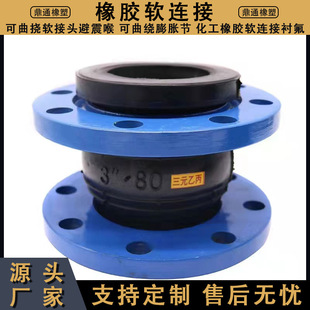 High wear-resistant round flange EPDM expansion joint flexible water pump special shock absorber throat rubber soft connection