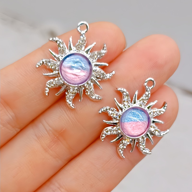 バロック水透明カラーシリーズ宝石ひまわり合金アクセサリー diy ジュエリーイヤリングブレスレット扇子アクセサリー|undefined