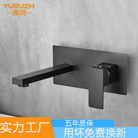 欧式仿古黄铜暗装入墙水龙头预埋嵌入式墙出冷热洗脸盆隐藏家用