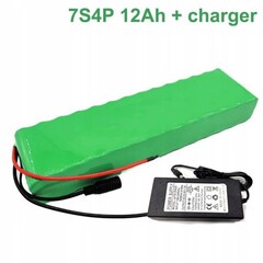 7S4P 18650 リチウムイオンバッテリーパック 24V12000mAh 電動自転車原付バランスカー