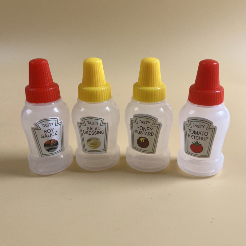 食品級ミニポータブルソース瓶ケチャップ押出瓶弁当用サラダ醤油分注瓶ペットボトル|undefined