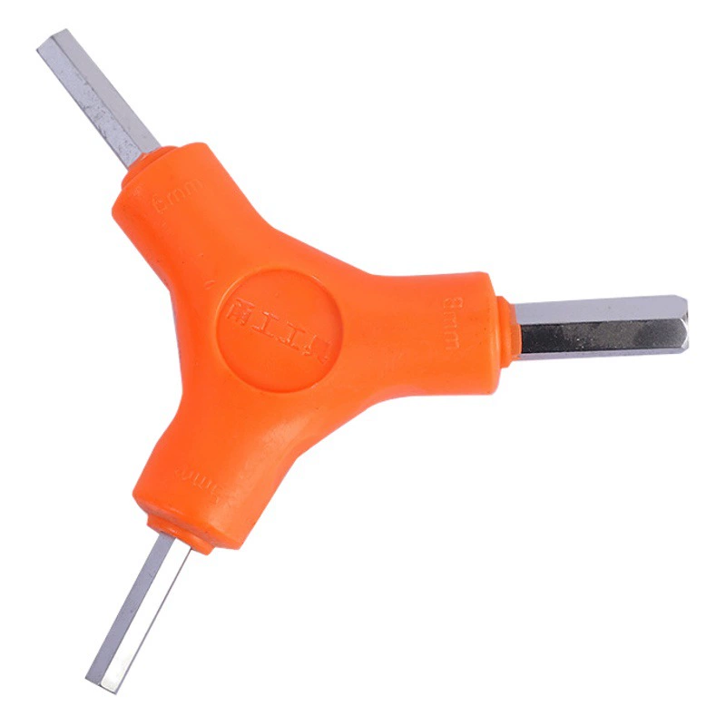 Шестигранный ключ с тремя вилками Y-образный шестигранный ключ с тремя вилками, комбинированный велосипедный инструмент с одной головкой и тремя головками