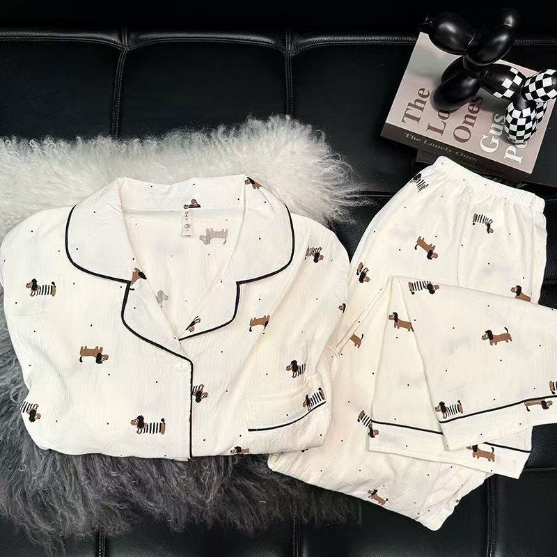 Yunduo Cotton Pajamas for Women 2025 New Style Student Girly and Good-Looking Long-Sleeved Home Wear Set That Can Be Worn Outside
