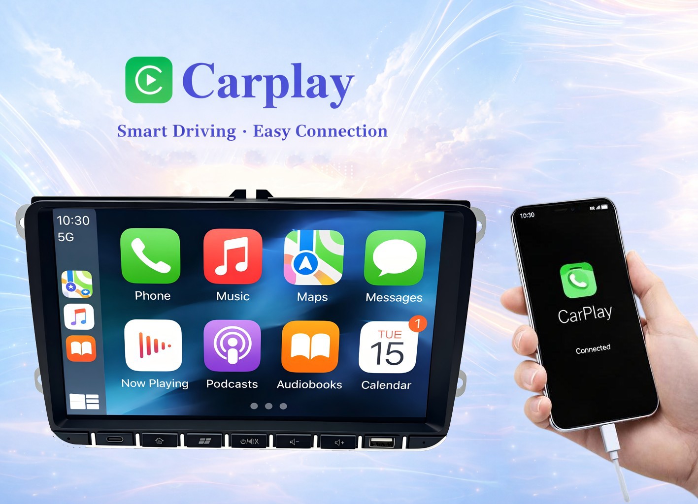 Suitable for Volkswagen 9inch Wireless Carplay Car Central Control Navigation High-Definition Large-Screen Bluetooth Car Mp5