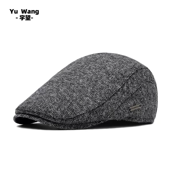 Hat Men's Autumn and Winter Beret Women's Casual Velvet Warm Peaked Cap Forward Hat Cross-Border British Newsboy Hat