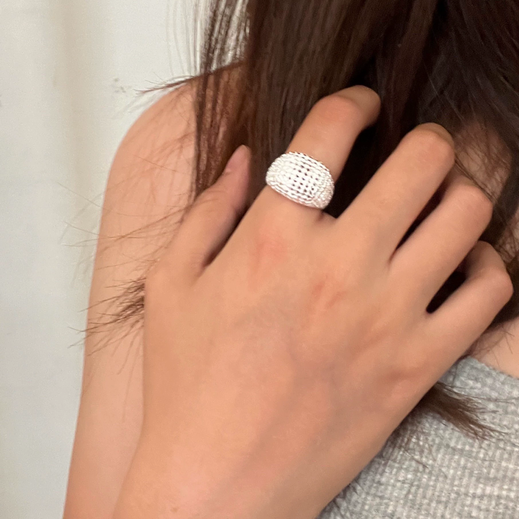 Adjustable Ring, 925 Silver Sample, Universal Fit, Light Luxury Style