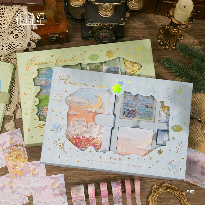 | Pintura al óleo, libro de cuentas, juego de caja de regalo, regalo de recompensa para estudiantes de primaria, cuaderno para niñas, estilo de cuaderno de alto valor