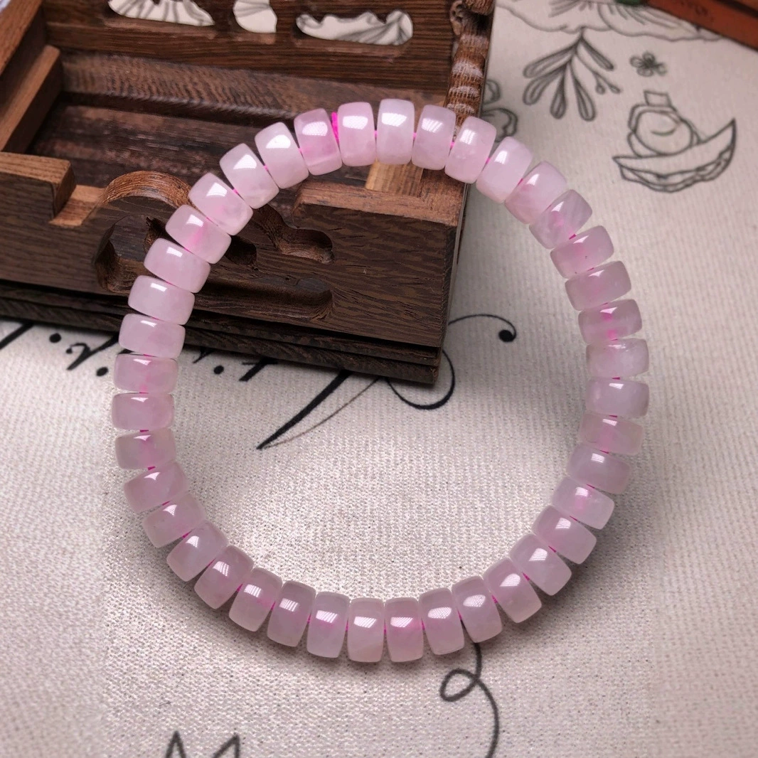 Популярный натуральный розовый кварц, порошок лошади, таблетки прямого кроя, старинные бусины-абакус, однокруглый браслет, производитель браслетов «сделай сам», оптовая продажа