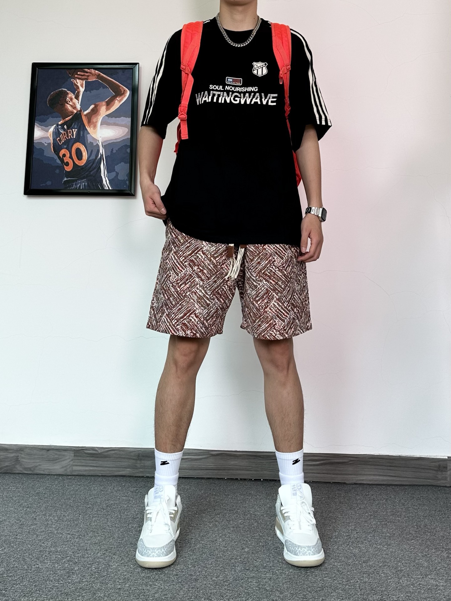 Men's Mid-Length Basketball Sports Shorts Chinese Style Printed Heavy Duty Drape Casual Wide Leg Beach Five Point_viptrois.com