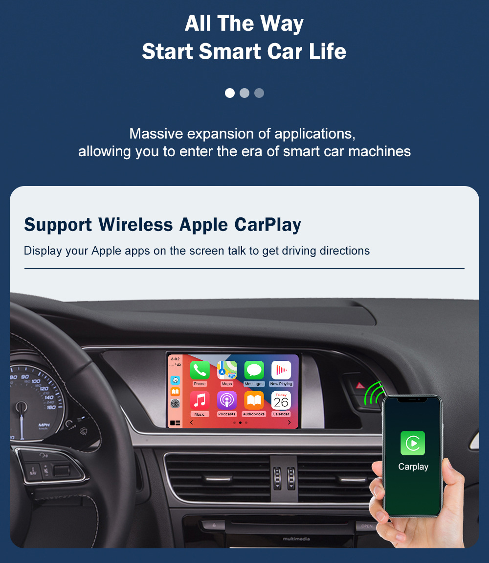 RoAd Engine Interconnection Wireless CArPlAy Is SuitAble for Audi A4 A5 2009-2015 Decoder Mode