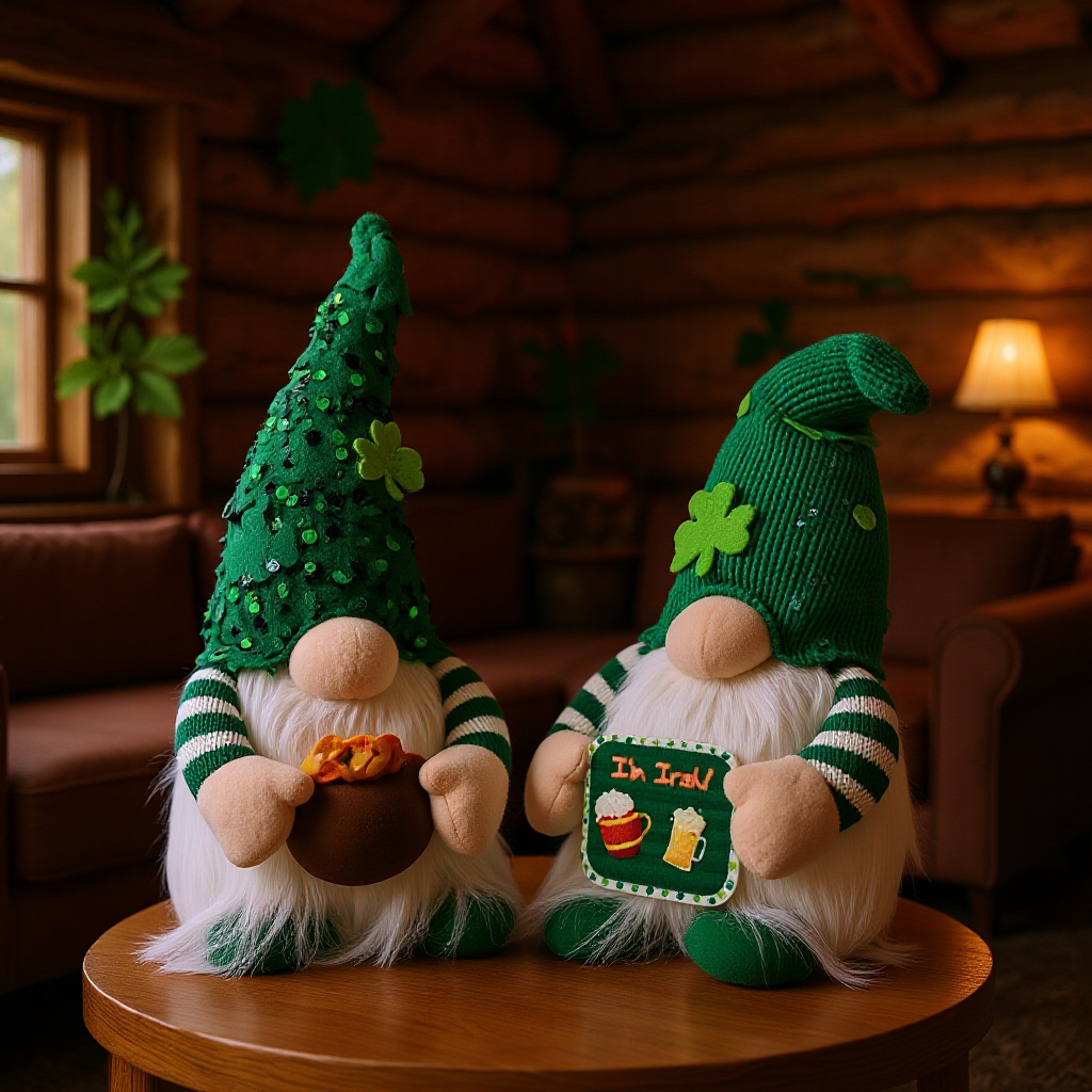 Green Leaf Festival Supplies Christmas Hat Sequin Hat with Rudolph Doll St. Patrick's Party Cross-Border Cartoon