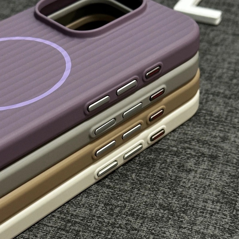 适用iPhone17PROMAX准分子瓦楞肤感细圈磁吸手机壳苹果16高级感15|undefined