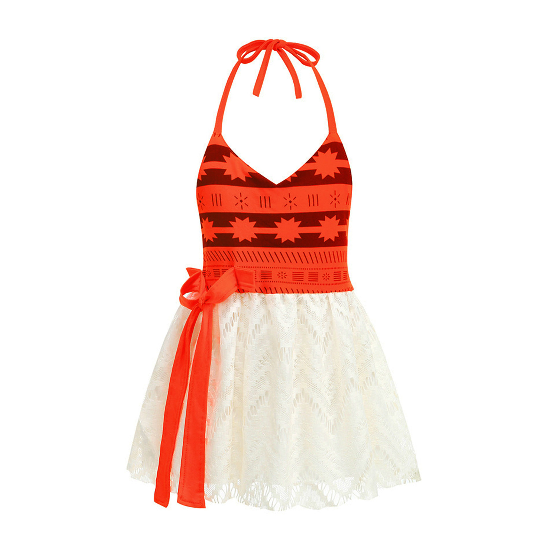 소녀의 저녁 원피스 공주 원피스 니트 넥 레이스 꽃 소녀 생일 파티 원피스 공주 원피스