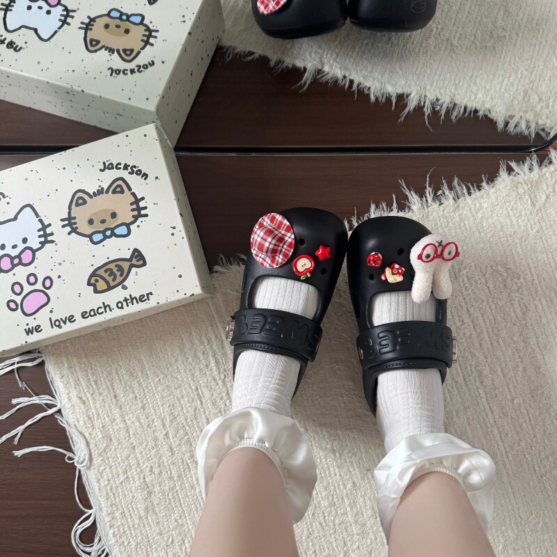 Super Cute Plush Glasses Rabbit Hole Shoes for Women, New Thick-Soled Height-Increasing Summer Outdoor Versatile Slip-On Sandals Super Cute Plush Glasses Rabbit Hole Shoes for Women, New Thick-Soled Height-Increasing Summer Outdoor Versatile Slip-On Sandals