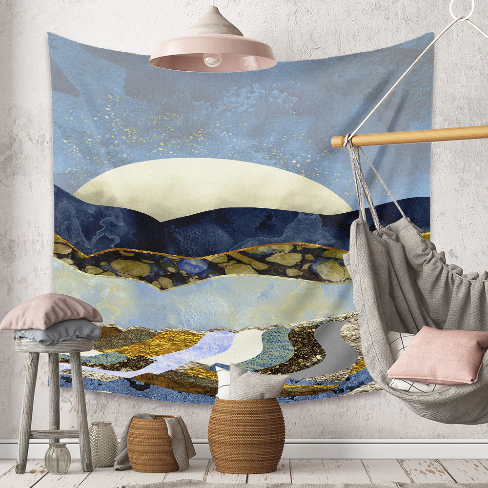 Bohemian Moon Mountain Painting Wall Cloth Decoration Tapestry Wholesale Nihaojewelry display picture 183