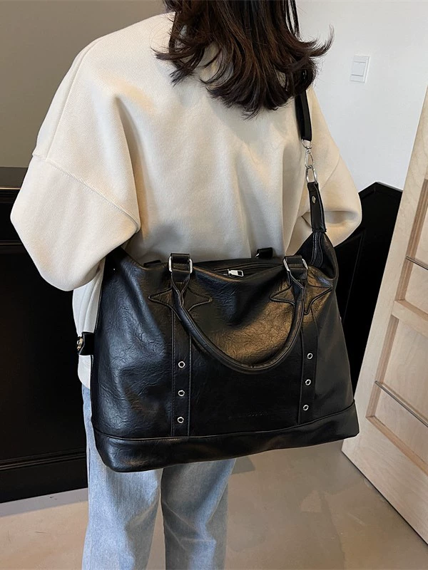 Winter polyurethane retro capacious travel bag, one-shoulder bag