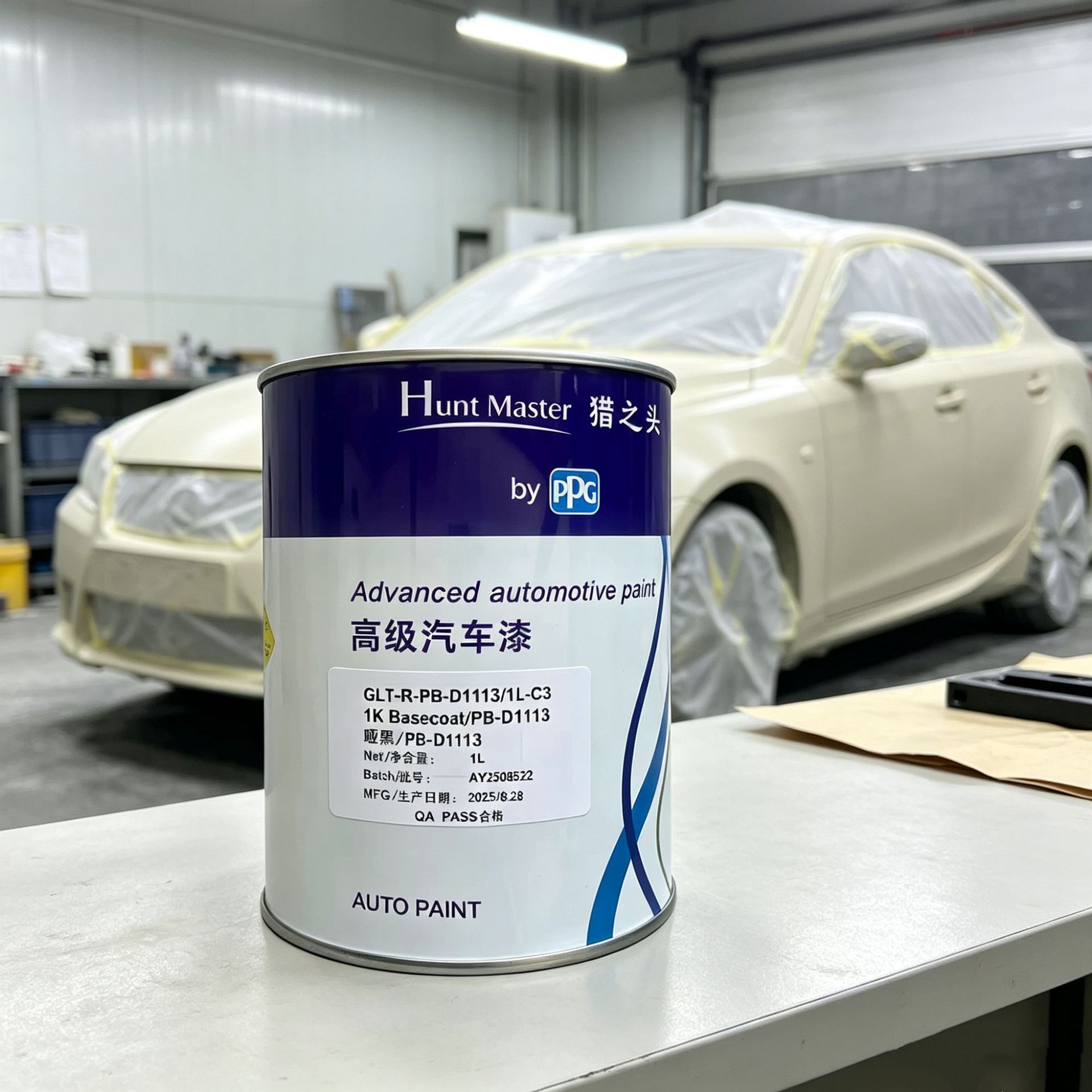 Lièzhītóu Ppg Advanced Automotive Paint Matte Black Plastic Primer Single Component 1L High Weather Resistance Automotive Paint Wholesale in Stock