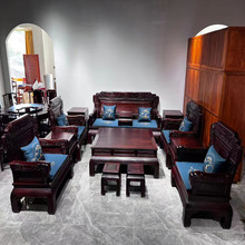 红木家具阔叶黄檀招财沙发十三件套客厅新中式全实木整装沙发组合