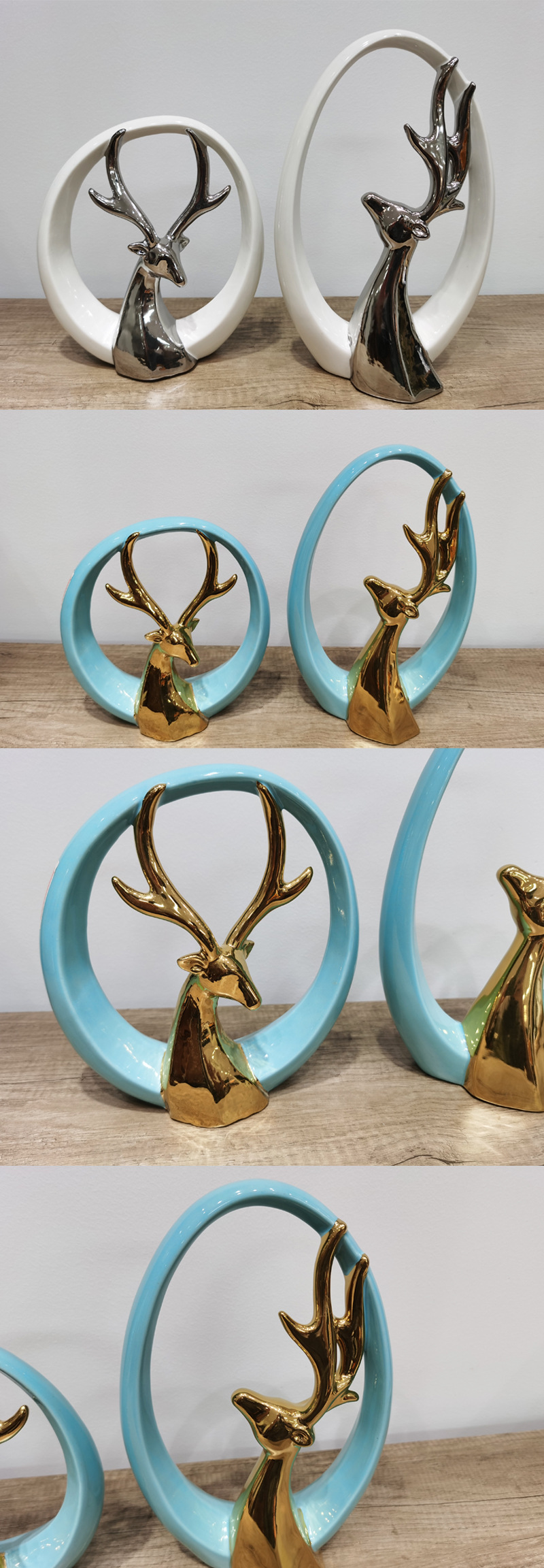 Luxury deer head ceramic decor厂家直销陶瓷摆件工艺品.jpg