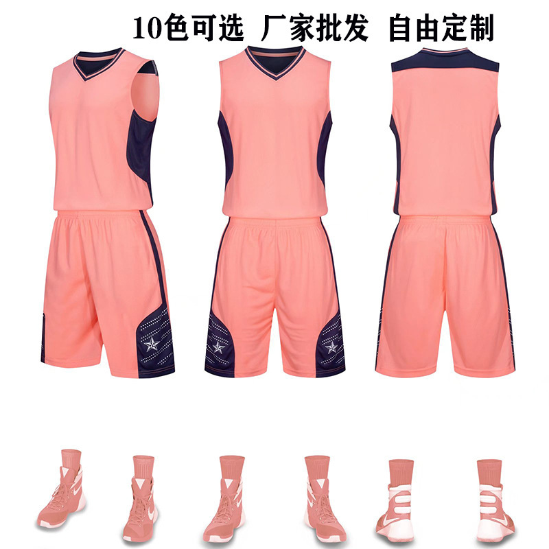 Wholesale basketball uniforms suit printed male and female student jerseys adult children game sports training team uniforms