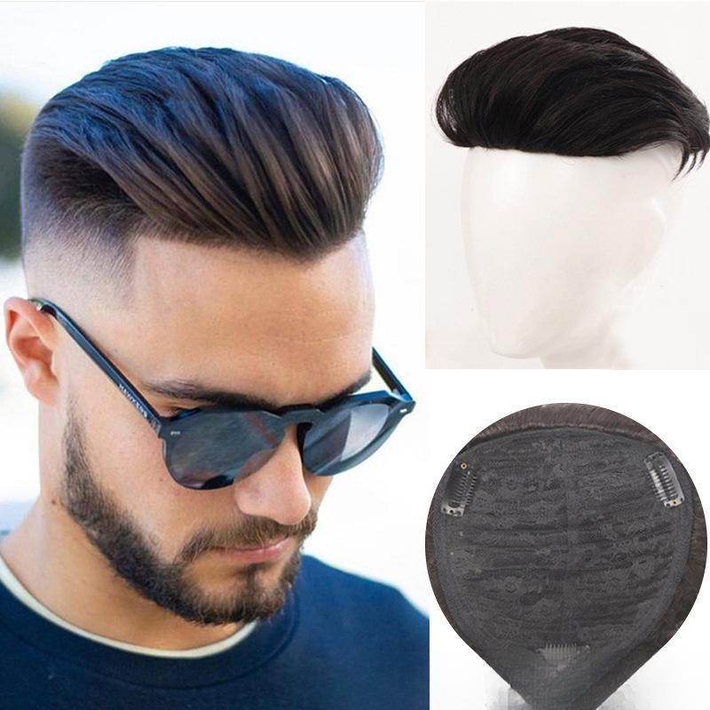 F2942 Foreign Trade Dropshipping Aliexpress Cross-Border New Wig Piece Father's Day Men's Natural