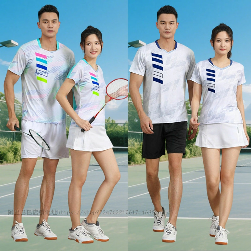 Men's and Women's Summer Badminton Uniforms, New Sports Suits, Quick-Drying Breathable Short-Sleeved T-Shirts, Competition Volleyball and Table Tennis Jerseys and Pants