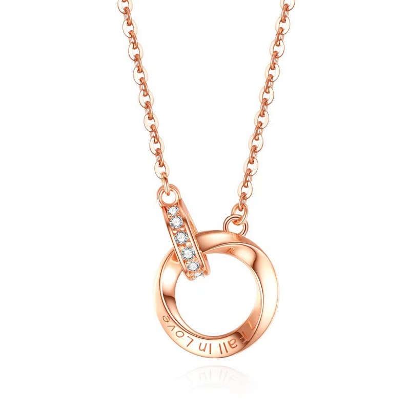 Mobius anillo S925 plata esterlina parejas collar mujeres nueva luz colgante de lujo nicho clavícula cadena joyería al por mayor