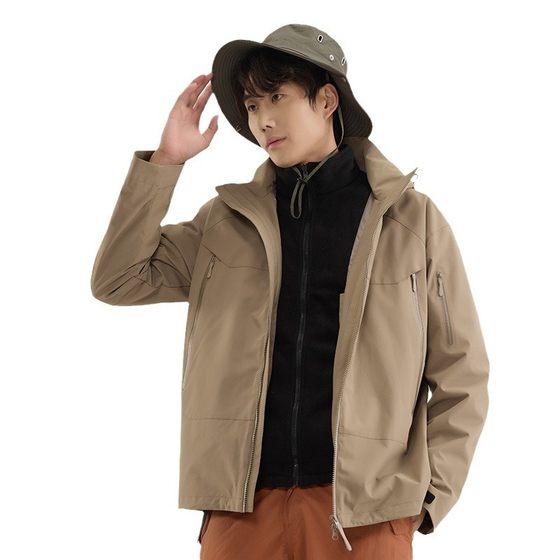 Bird Home Same Style Jacket Men's Three-in-One Detachable Women's Windproof Waterproof Outdoor Professional Tibetan Mountaineering Jacket