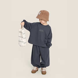 宝宝纯色外套秋季衣服儿童服装2026新款韩版童装秋款男童休闲套装