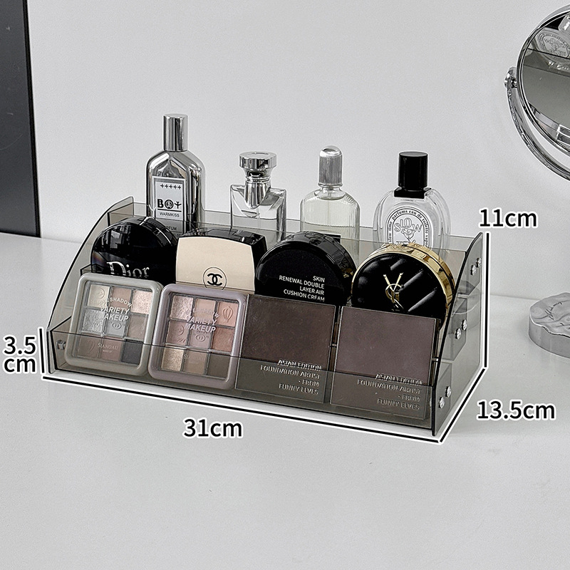 Cosméticos acrílicos capa de almacenamiento estante de exhibición lápiz labial caja de sombra de ojos estante de almacenamiento multicapa transparente para productos de cuidado de la piel image 7