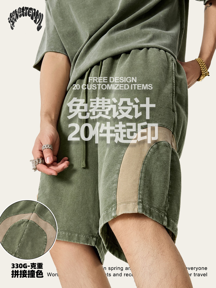 2025 verano americano de moda callejera baloncesto pantalones cortos de copo de nieve empalmados pantalones cortos de piernas largas sueltos de moda para hombres image 6