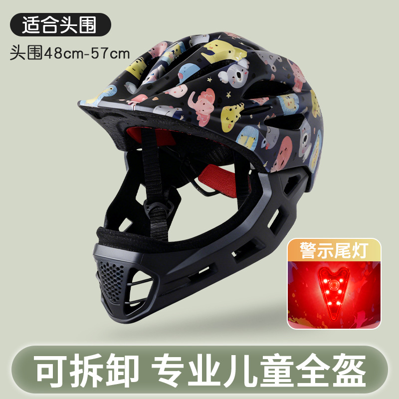 De los niños completo Cascos CE Niñas Bicicletas equilibrio scooter patinaje Cascos con luces traseras Ride equipo