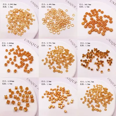 S925 Silver Gold-Plated Small Spacer Beads, Loose Beads, Accessories for Bracelets, Necklaces, String Decorations, DIY Handmade