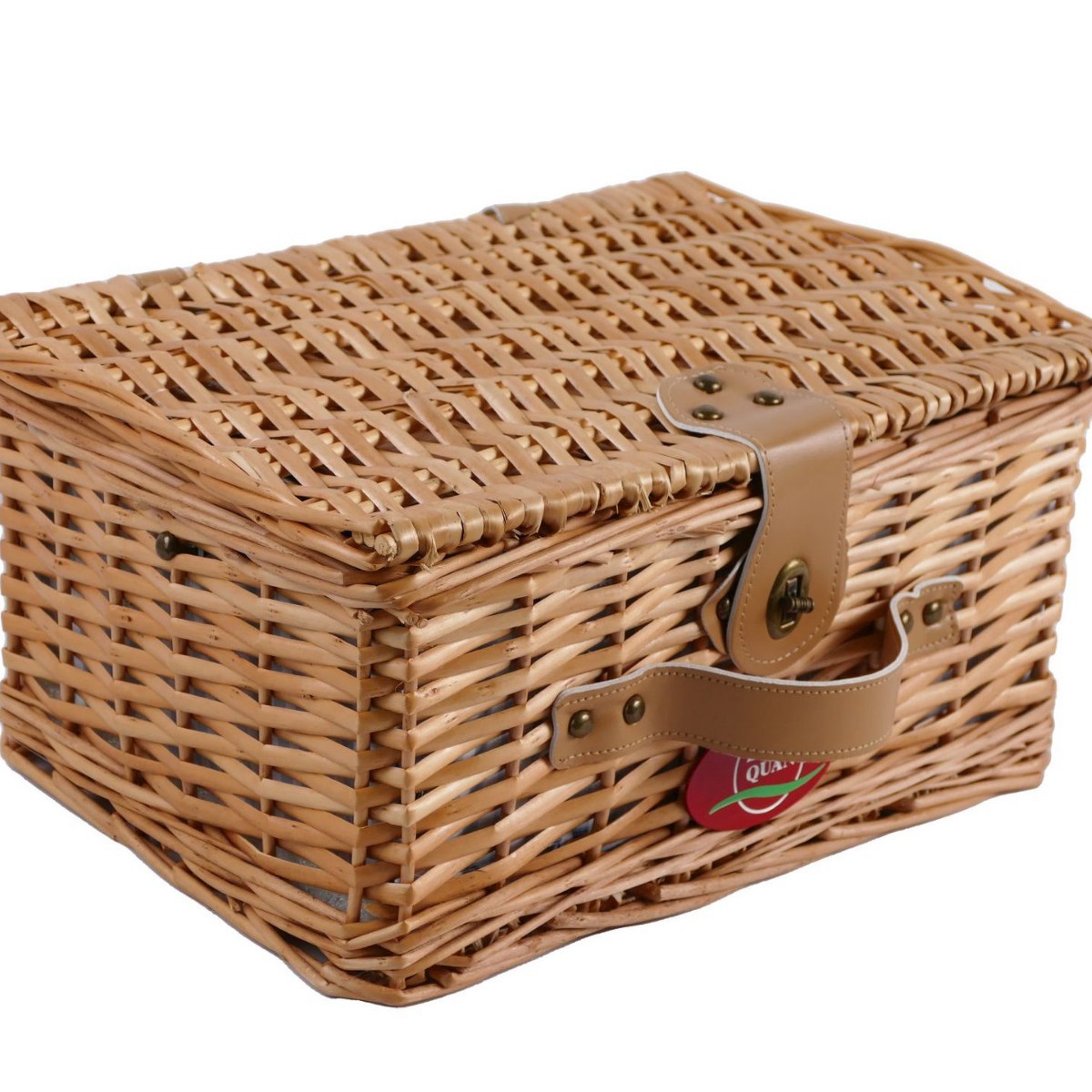 Comercio exterior personalizado dúo de rayas clásicas canasta de picnic tejida a mano tela de caña almacenar verduras y frutas canasta de regalo