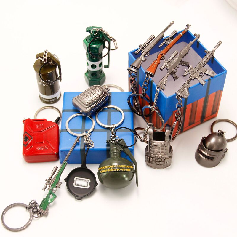 Playerunknown's Battlegrounds Keychain Chicken Game Model Peripheral Pendant Frying Pan Three-Level Head 98Kpubg Small Gift