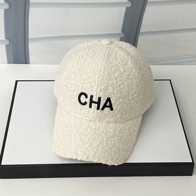 Cream white velvet baseball cap
