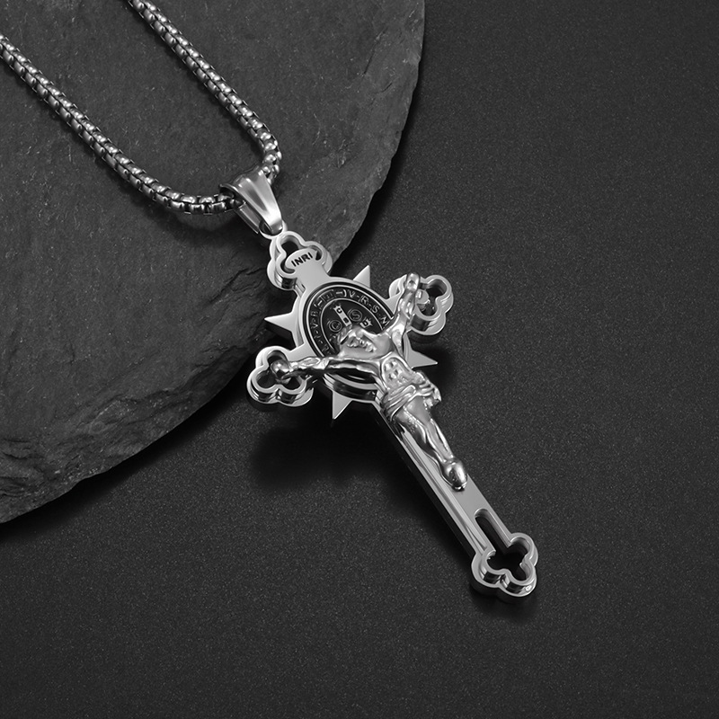 Cross Pendant Necklace - Two-tone