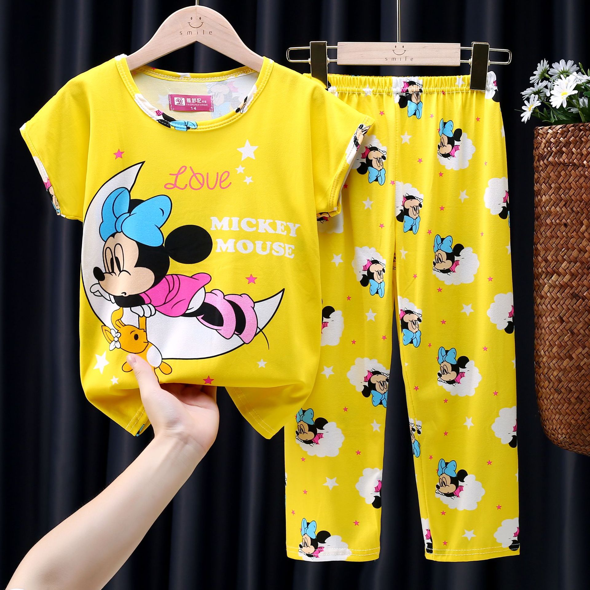 Z-Conjunto corto y largo-Luna Mickey Yellow
