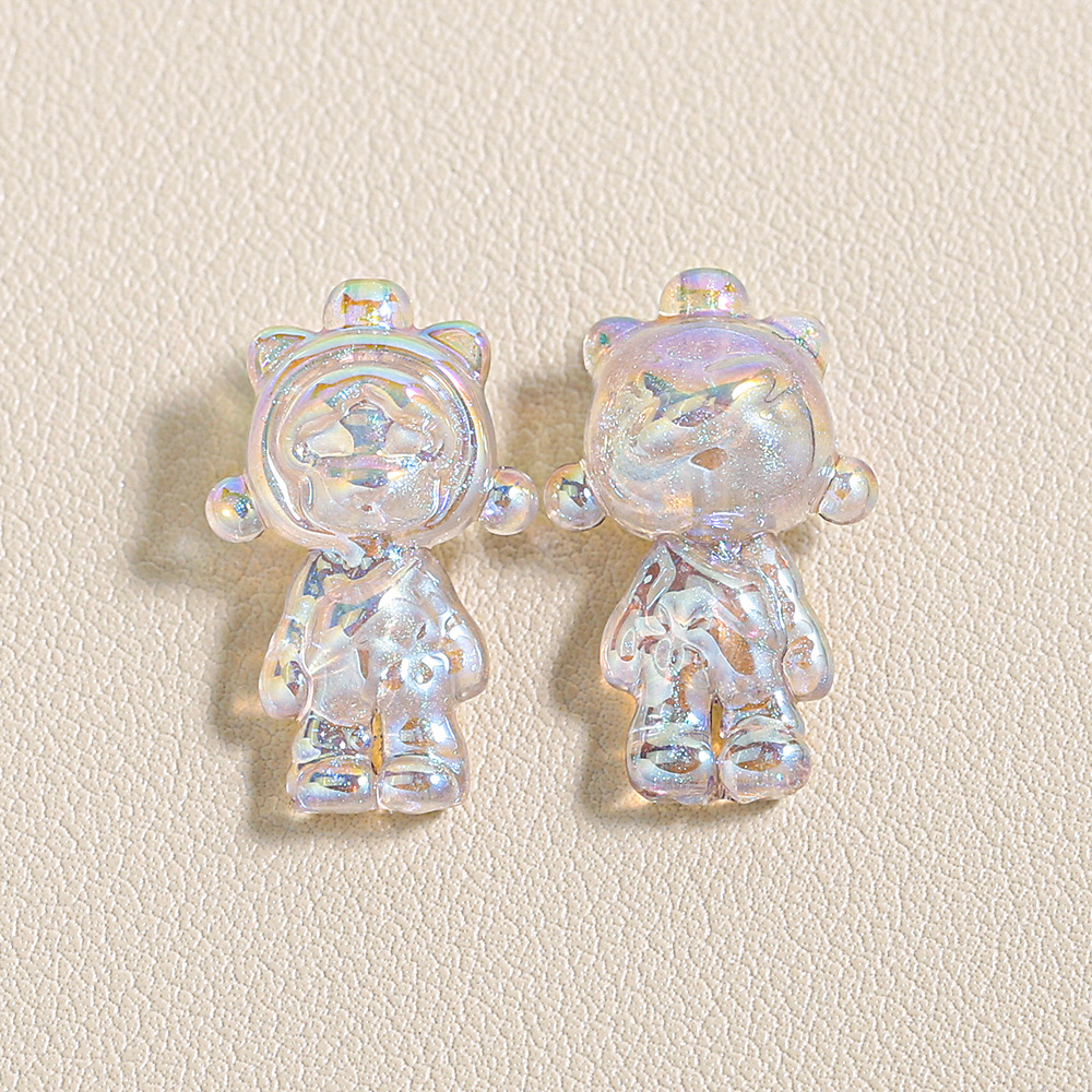 Heidi casa de dibujos animados niña oídos de gato pedículo resina brillante DIY accesorios de cuentas joyería llavero de cadena de teléfono móvil