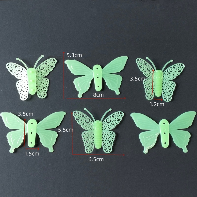 Animales pegatinas de pared luminosas flores plantas delfines peces dibujos animados juguetes transfronterizos pegatinas de refrigerador fluorescente pegatinas de ventanas luminosas
