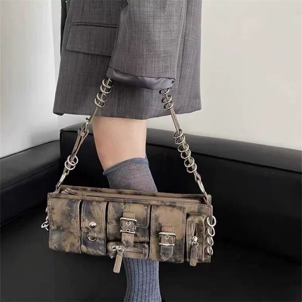 Niche Design Long Multi-Pocket Circular Functional Bag for Women 2026 New High-End Multi-Pocket Shoulder Underarm Bag