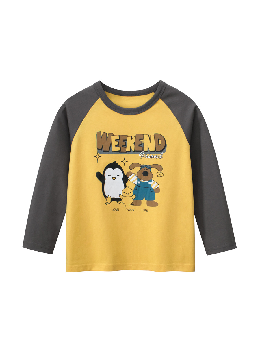 27kids ropa infantil transfronteriza camisetas de fondo para niños camisetas de manga larga para bebés 2025 primavera nueva ropa dropshipping