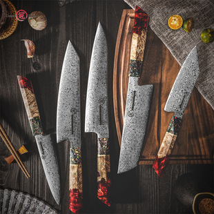Damascus Chef Knife Household Kitchen Knife Slicer Knife Kitchen Knife Fish Raw Knife Source Factory E-commerce Exclusive